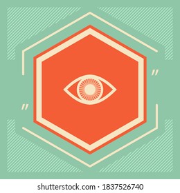 Eye symbol icon with iris. Graphic elements for your design