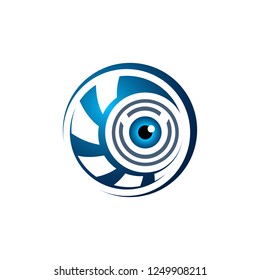 Eye symbol illustration, Blue Security Guard Browser Web Logo Vector Template