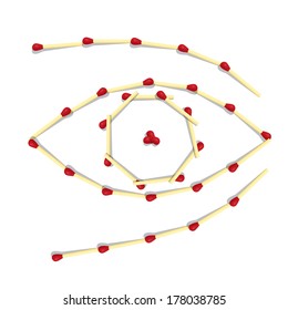 Eye Symbol Made from Matches