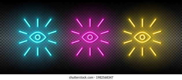 Eye symbol neon vector icon.