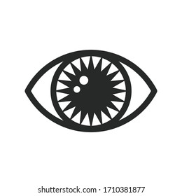 Eye symbol. Occult mystic emblem. Esoteric sign alchemy, providence sight, decorative style. Vector icon illustration isolated on white background.