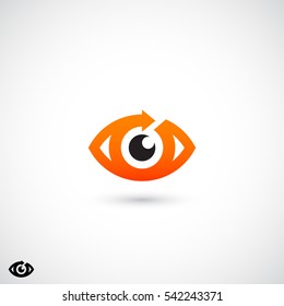 Eye symbol with reload or refresh circle arrow - vector illustration