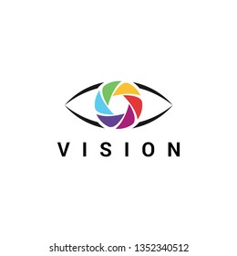 Eye Symbol Vector Design. Colorful Template Business Logo Concept. Digital Vision Icon. - Vector