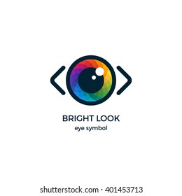Eye Symbol Vector Design. Colorful Template Business Logo Concept. Digital Vision Icon.