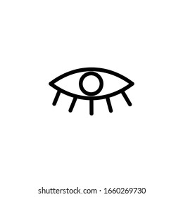 Eye Symbol Vector Line Icon 