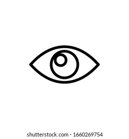 Eye Symbol Vector Line Icon 