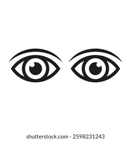Eye symbol vector. Vision graphic icon. Black and white design. Optical perception illustration.