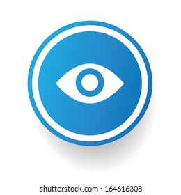 Eye symbol,Blue button,vector