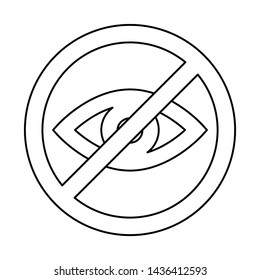 Eye symbols as show, hide, visible, invisible, public, private icons. Do not spy icon. Stop watching vector sign. 