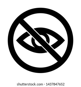 Eye symbols as show, hide, visible, invisible, public, private icons. Do not spy icon. Stop watching vector sign. 