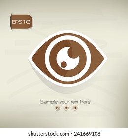 Eye symbol,sticker design,brown version,clean vector