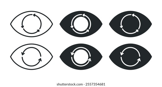 Eye sync rotation icon. Illustration vector