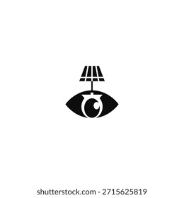 Design de logotipo de lâmpada de olho e mesa.