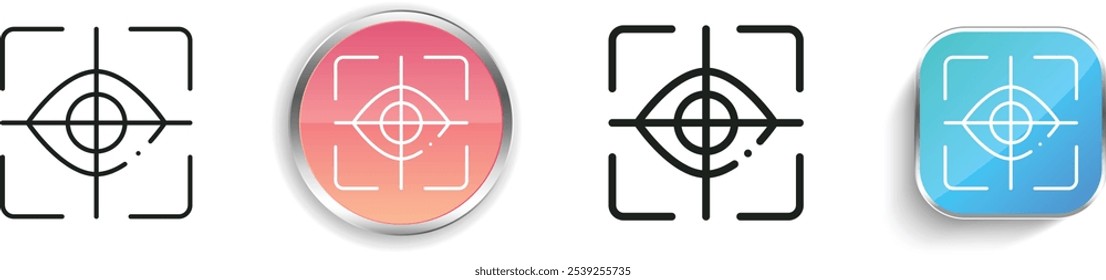 eye tap icon. Thin Linear, Regular and Button Style Design Isolated On White Background