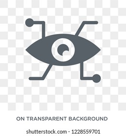 Eye tap icon. Trendy flat vector Eye tap icon on transparent background from Artificial Intelligence, Future Technology collection. 