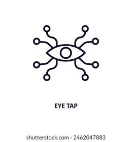 eye tap outline icon.  Thin line icon from artificial intelligence collection. Editable vector isolated on white background