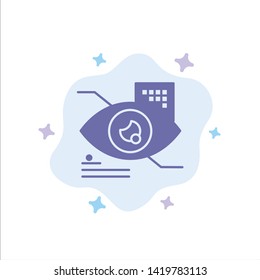 Eye, Tap, Eye tap, Technology Blue Icon on Abstract Cloud Background