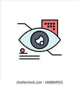 Eye, Tap, Eye tap, Technology  Flat Color Icon. Vector icon banner Template