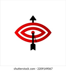 Eye Target and Arrow logo design with Line Art style.