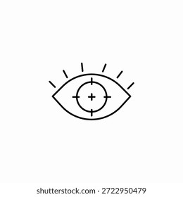 Vector de signo de icono de foco de objetivo ocular