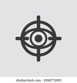 Eye target icon isolated of flat style. Vector illustration.