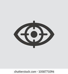 Eye target icon isolated of flat style. Vector illustration.