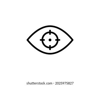 Eye target icon isolated sign symbol and flat style for app, web and digital design. Vector illustration