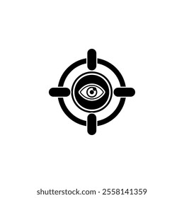 Eye with target icon. Startup, target, mission logo icon vector.