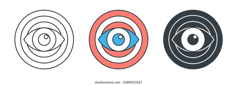 Eye with Target icon symbol vector illustration isolated on white background