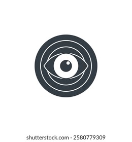 Eye with Target icon symbol vector illustration isolated on white background