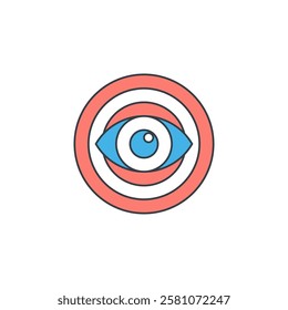 Eye with Target icon symbol vector illustration isolated on white background