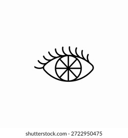 Vector de signo de ícono de vista de objetivo ocular
