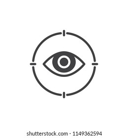 Eye Target vector icon. filled flat sign for mobile concept and web design. Eye View simple solid icon. Symbol, logo illustration. Pixel perfect vector graphics