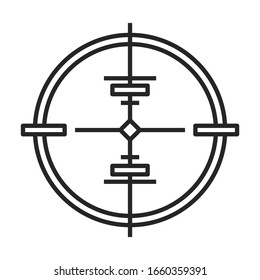 Auge Ziel Vektorillustration Symbol.Umrissende Vektorillustration Symbol einzeln auf weißem Hintergrund Auge Ziel.