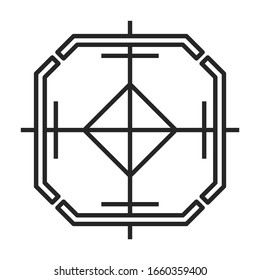 Eye target vector icon.Outline vector icon isolated on white background eye target.