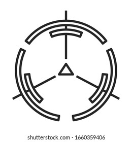 Icono vectorial de objetivo.Icono vectorial de esquema aislado en blanco de fondo objetivo.