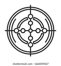 Eye target vector icon.Outline vector icon isolated on white background eye target.
