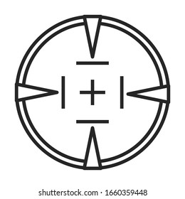 Eye target vector icon.Outline vector icon isolated on white background eye target.