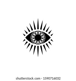 Eye Tattoo style design, Vision icon, Simple and minimal eye, Vector