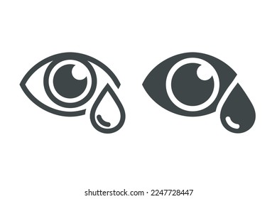 Eye tear cry icon. Illustration vector