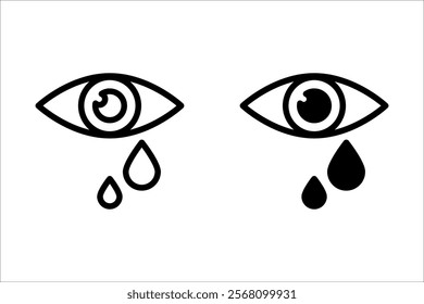 Eye tear cry icon. Illustration vector on white background