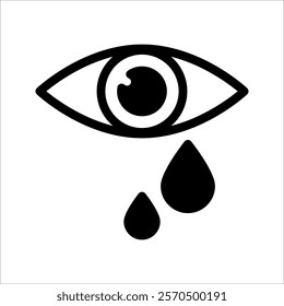 Eye tear cry icon. Illustration vector on white background