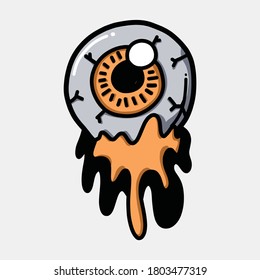 Eye tear doodle color vector icon. Drawing sketch illustration hand drawn line.