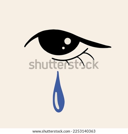 Eye and tear icon isolated on white background. Isolated vector.