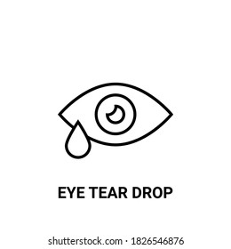 eye tear vector line icon
