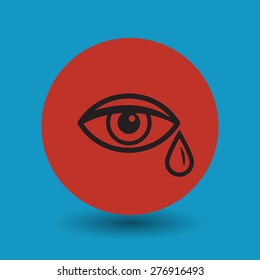 Eye and teardrop symbol, vector illustration
