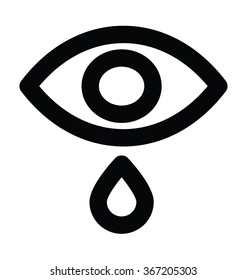 Eye Tears Bold Line Vector Icon 