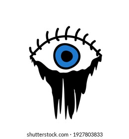 Símbolo del logotipo del doodle de las lágrimas oculares