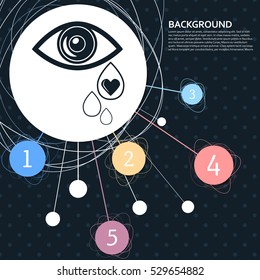 Eye Tears Icon with the background to the point and with infographic style. Vector illustration