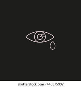 Eye Tears  Vector Icon
